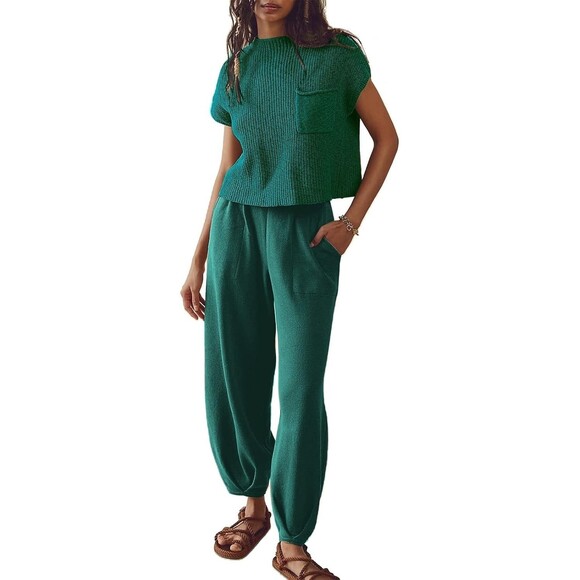 Unbrand Loungewear Sleepwear Wide Leg Pants Casual Green Size Medium - Picture 1 of 9